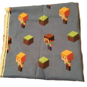 Minecraft Themed Fabric with Characters